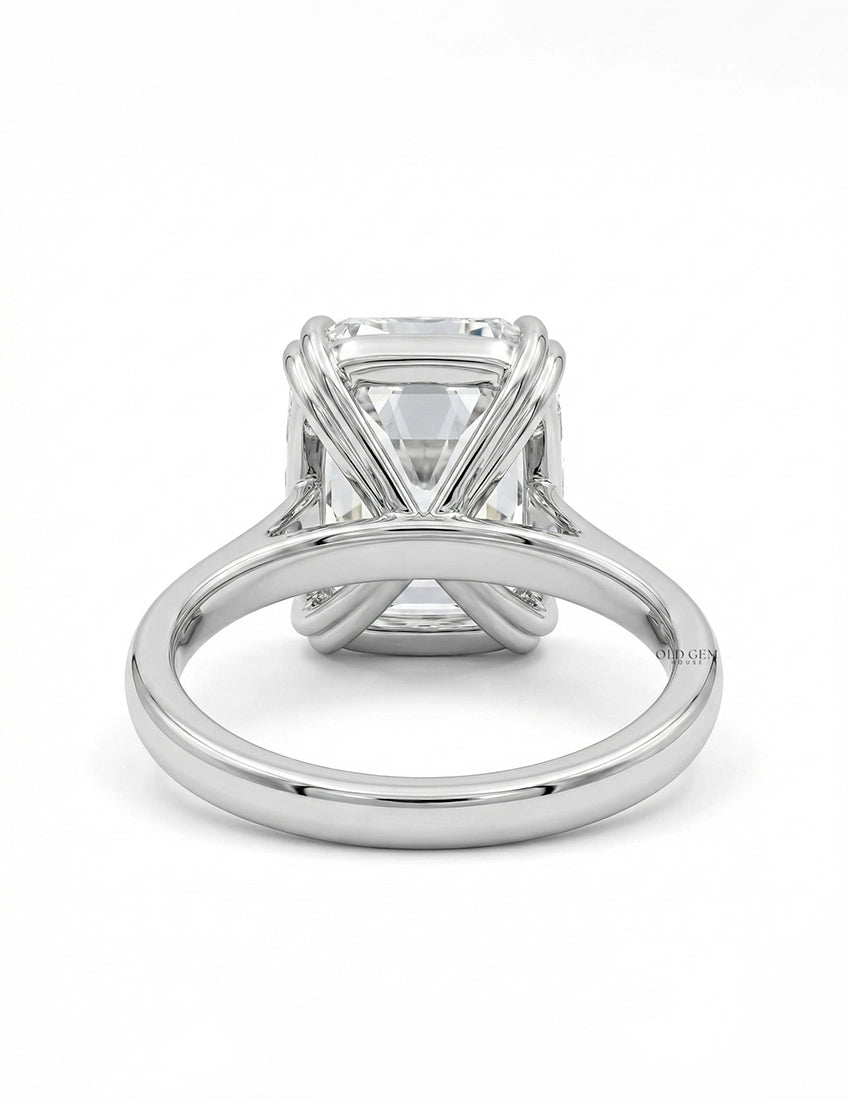 Mid Century Old Mine Cushion Lab Diamond Solitaire Ring Engagement Ring