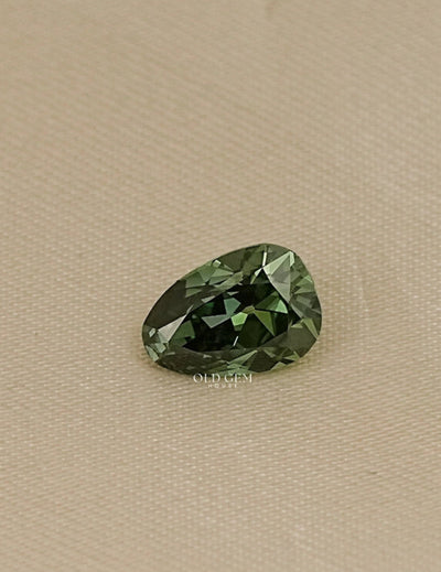 Fancy Deep Green Old Mine Pear Loose Diamond