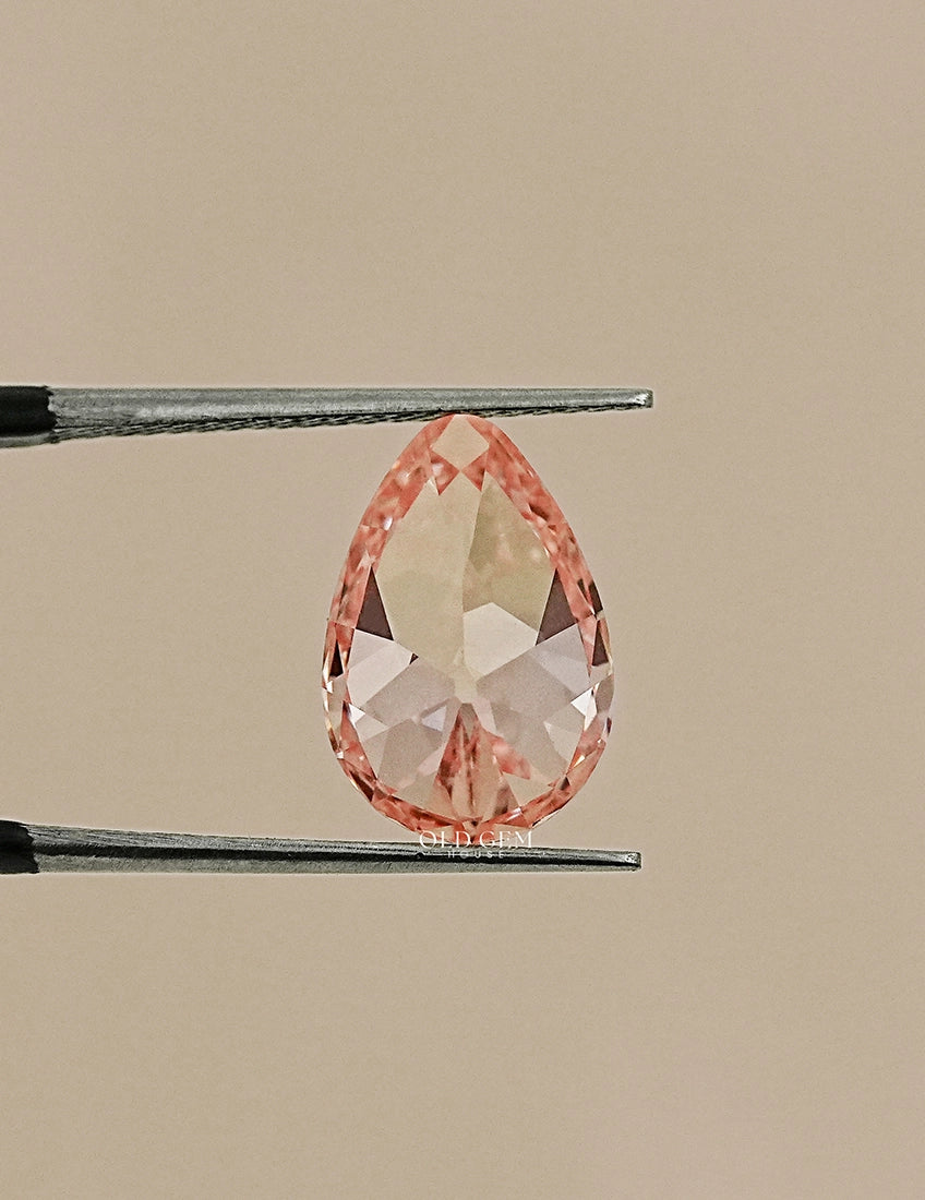 Vivid Pink Old Mine Pear Lab Grown Loose Diamond
