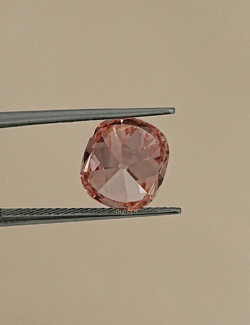 Fancy Vivid Pink Old Mine Cushion Cut Loose Diamond