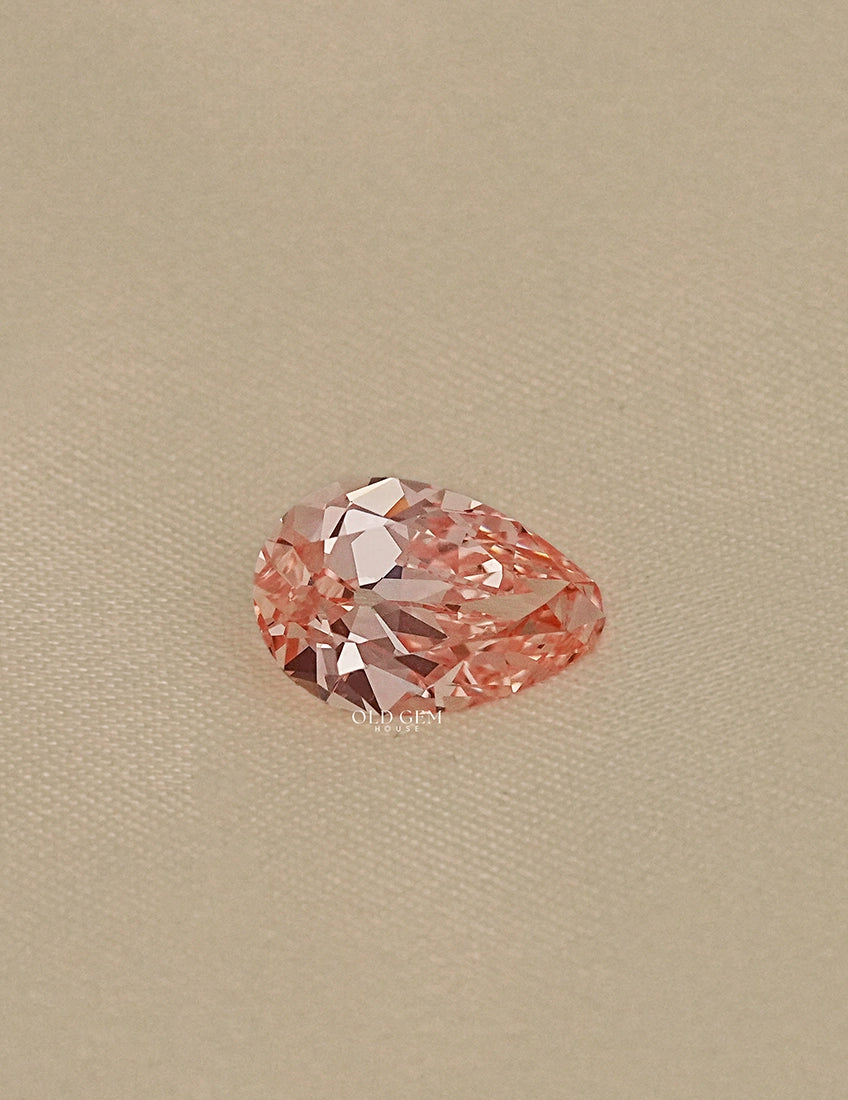 Vivid Pink Old Mine Pear Lab Grown Loose Diamond