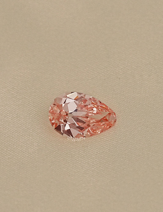 Vivid Pink Old Mine Pear Lab Grown Loose Diamond
