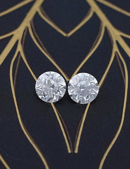 Flower Pattern Old European Round Cut Diamond Pairs Lab Grown Diamond
