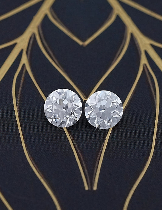 Flower Pattern Old European Round Cut Diamond Pairs Lab Grown Diamond