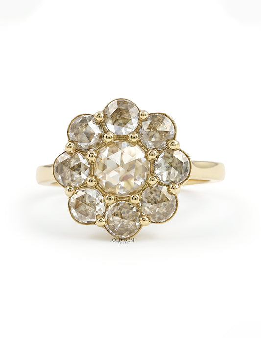 Flower Shape Lab Diamond Engagement Ring