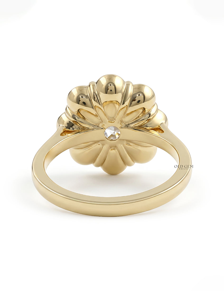 Flower Shape Lab Diamond Engagement Ring