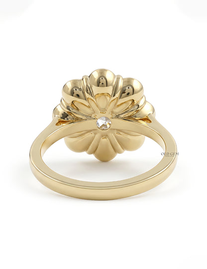 Flower Shape Lab Diamond Engagement Ring