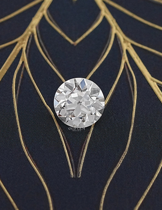Flower Pattern Old European Round Cut Lab Diamond Lab Grown Diamond