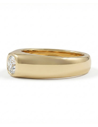 Old Mine Cushion Cut Flush Set Band Georgian Era Wedding Band