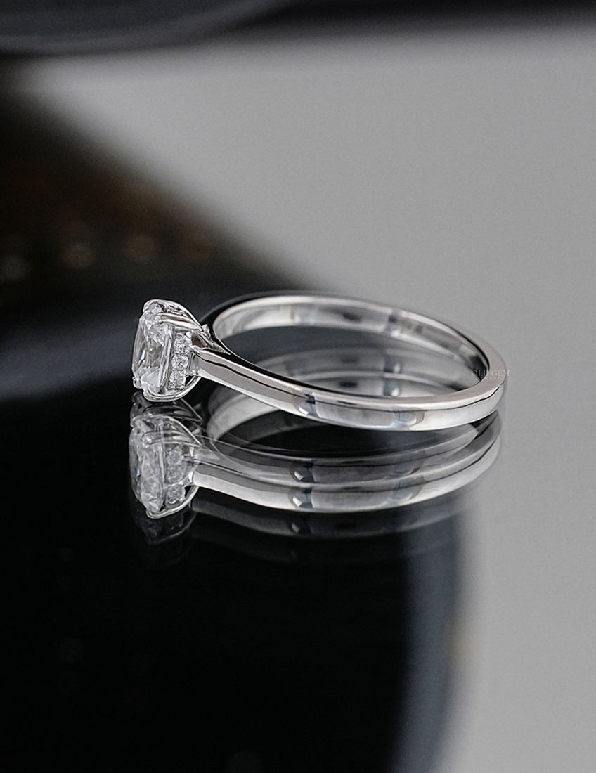 Old Mine Cushion Hidden Halo Ring