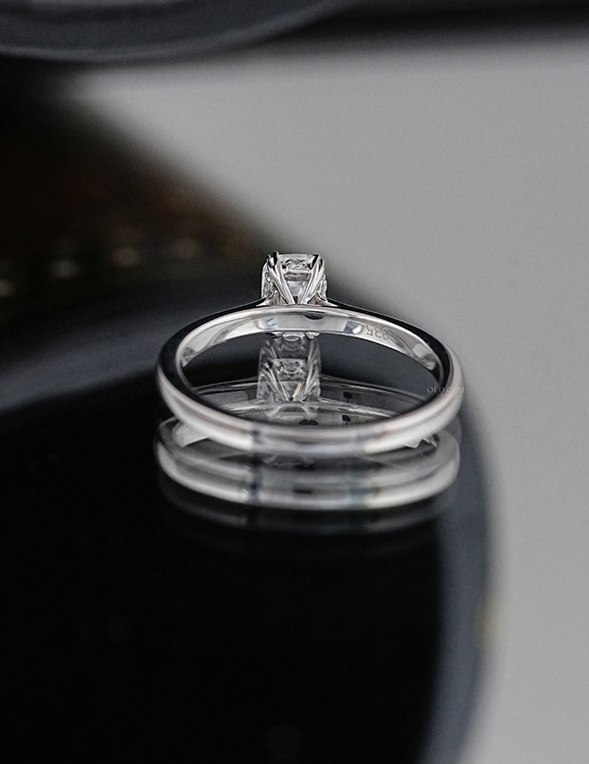 Old Mine Cushion Hidden Halo Ring