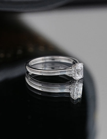 Old Mine Cushion Hidden Halo Ring