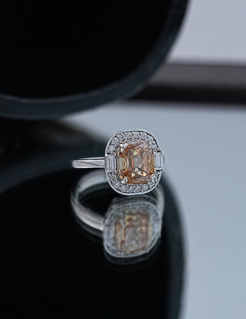 Old Mine Cushion Halo Ring