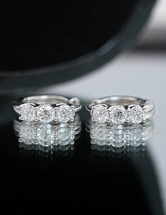 OEC Round Lab Diamond Huggie Hoop