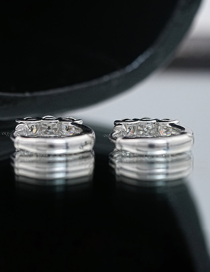 OEC Round Lab Diamond Huggie Hoop