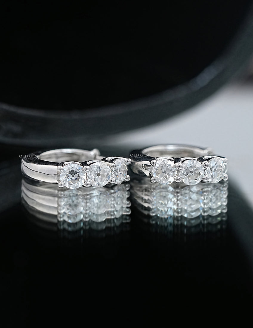 OEC Round Lab Diamond Huggie Hoop