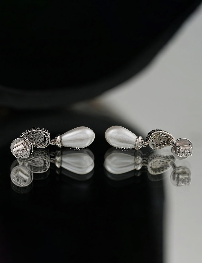 Pearl Gemstone Dangle Earrings