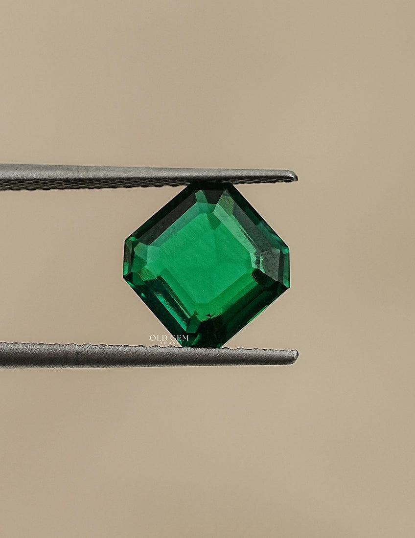 Green Zambian Asscher Cut Loose Gemstone Gemstone