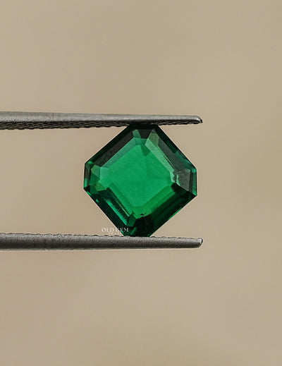 Green Zambian Asscher Cut Loose Gemstone