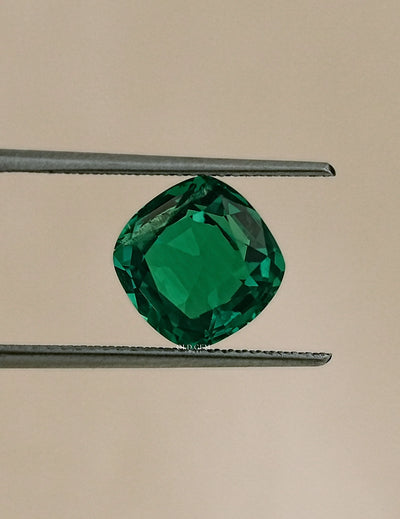 Green Emerald Cushion Cut Loose Gemstone