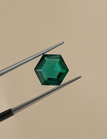 Green Emerald Hexagon Lab Gemstone Gemstone