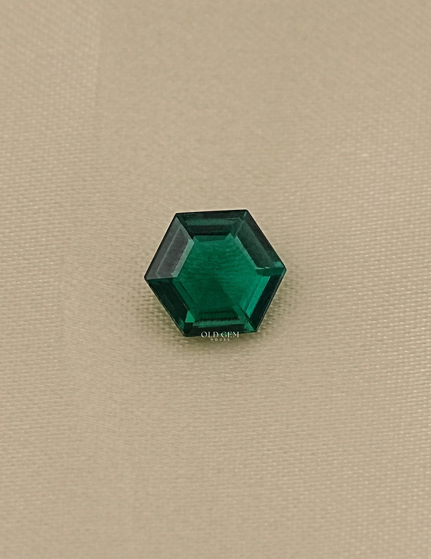 Green Emerald Hexagon Lab Gemstone Gemstone
