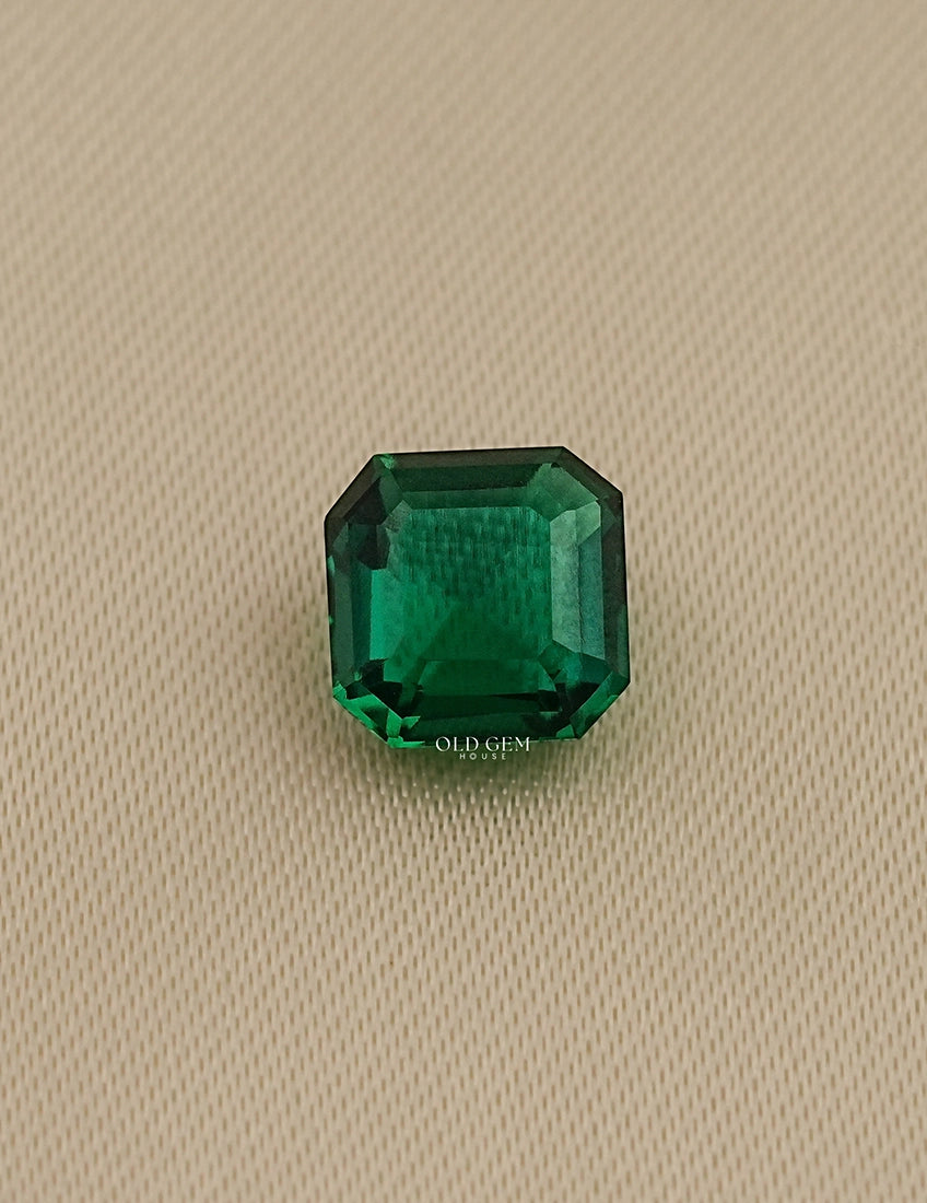 Green Zambian Asscher Cut Loose Gemstone Gemstone