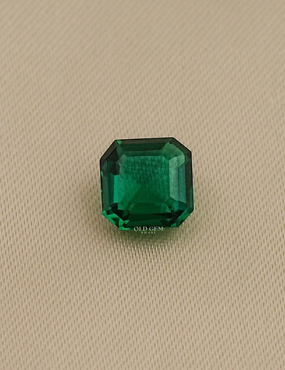 Green Zambian Asscher Cut Loose Gemstone Gemstone
