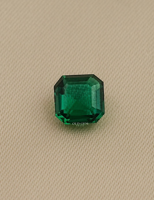 Green Zambian Asscher Cut Loose Gemstone Gemstone