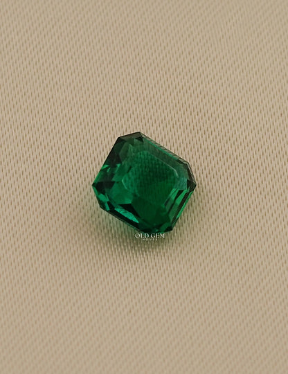 Green Zambian Asscher Cut Loose Gemstone Gemstone