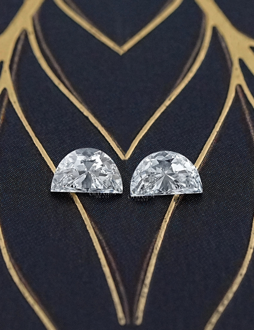 Half Moon Cut Lab Grown Diamonds Pair Lab Grown Diamond