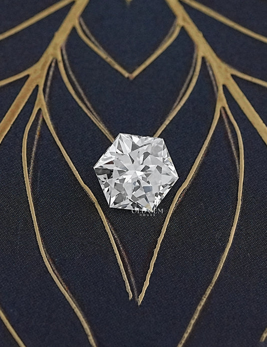 Hexagon Cut Lab Grown Diamond 2.50 Carat Lab Grown Diamond