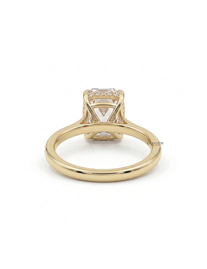 Georgian Old Mine Cushion Cut Hidden Halo Engagement Ring Engagement Ring