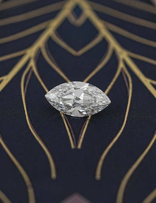 Old Mine Marquise Lab Diamond -- 3.20 Ct