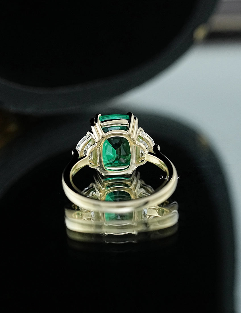 Three Stone Lab Gemstone Engagement Ring