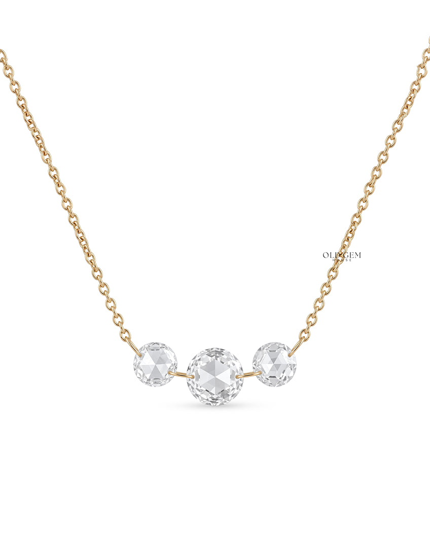 Lab Diamond Rose Round Diamond Necklace