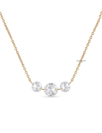 Lab Diamond Rose Round Diamond Necklace