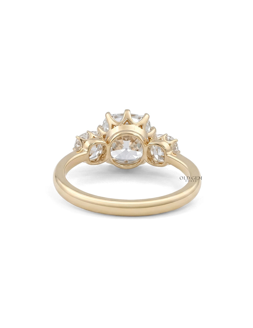 Mid Century Old Mine Cut Trilogy Engagement Ring Engagement Ring