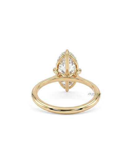 Georgian Old Mine Moval Lab Diamond Solitaire Ring Engagement Ring