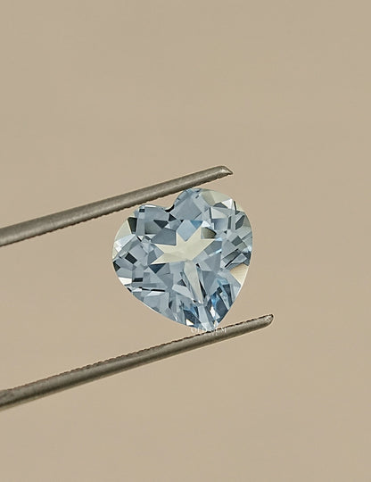 Light Blue Heart Shape Loose Gemstone Gemstone