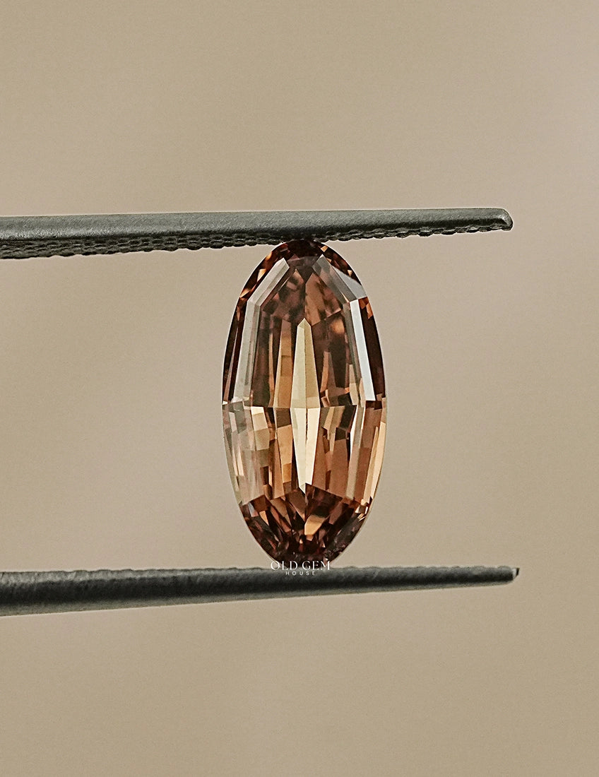 Step Cut Moval Lab Loose Champagne Diamond Lab Grown Diamond