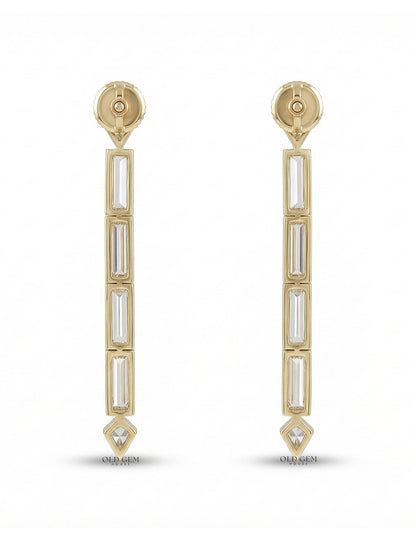 Multi Shape Lab Grown Diamond Linear Drop Earrings Earrings