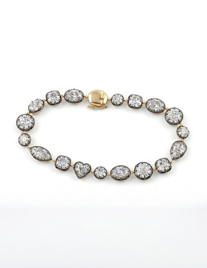 Multi Shape Old Mine Cut Lab Diamond Tennis Bracelet Bracelet