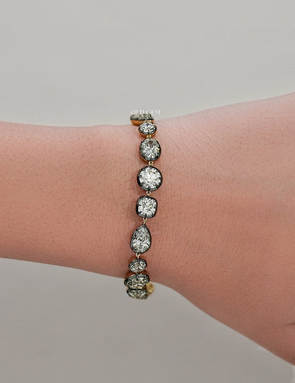 Multi Shape Old Mine Cut Diamond Tennis Bracelet Bracelet
