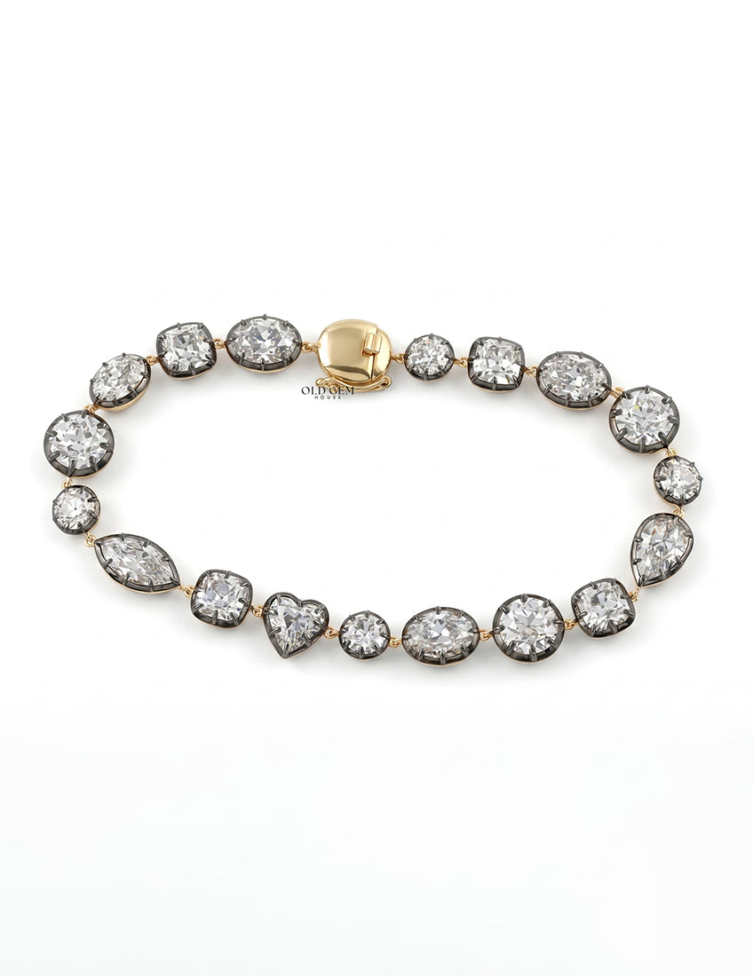 Multi Shape Old Mine Cut Diamond Tennis Bracelet Bracelet