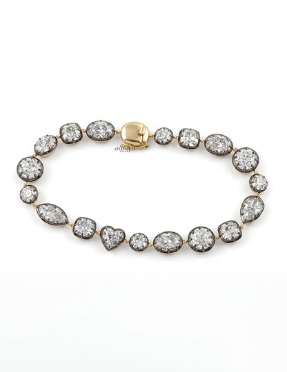 Multi Shape Old Mine Cut Diamond Tennis Bracelet Bracelet