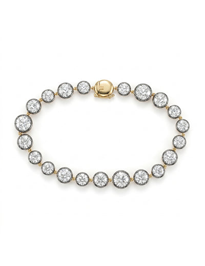 Georgian Style Old European Round Cut Diamond Bracelet