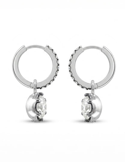 Edwardian Era OEC Round Cut Hoop Earrings Earrings