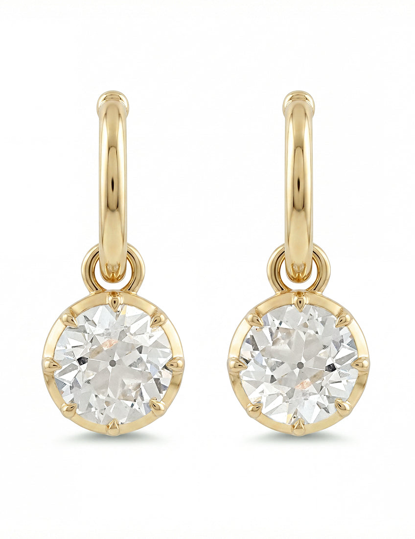 OEC Round Cut Lab Grown Diamond Dangle Drop Earrings Earrings