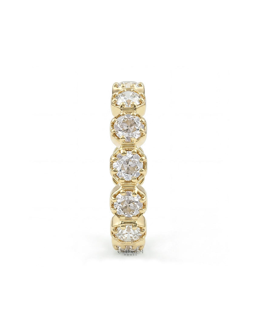 Old European Round Cut Eternity Wedding Band Wedding Band